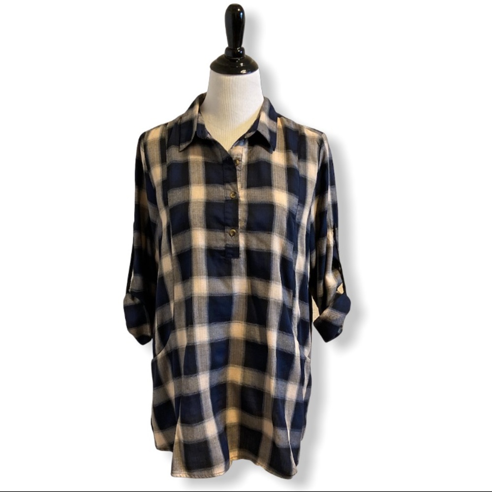 Adorable Flannel Tunic Top